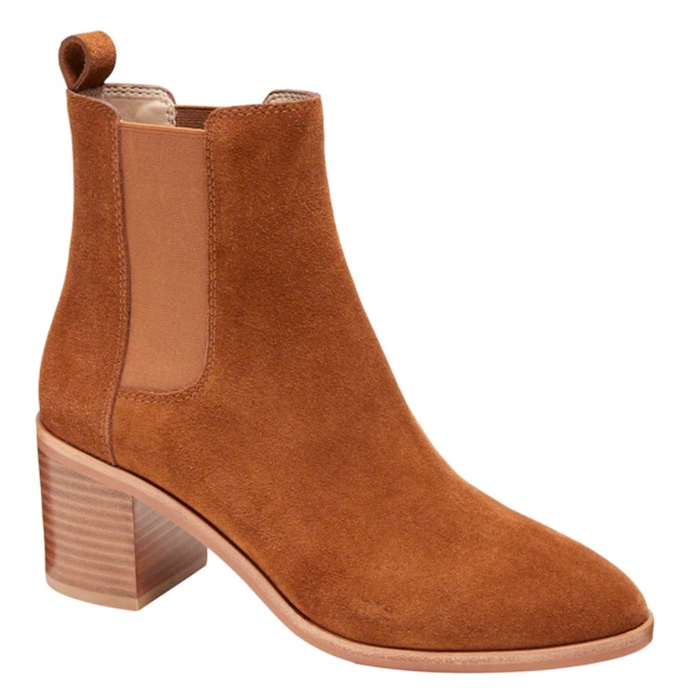BANANA REPUBLIC Suede Block Heel Chelsea Boot